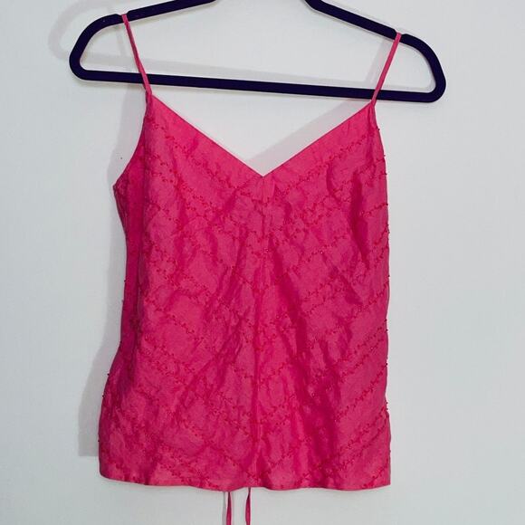 Marks & Spencer Beaded V-Neck Linen Cami Top - Women's Size UK 12 (US 8) - Picture 1 of 8